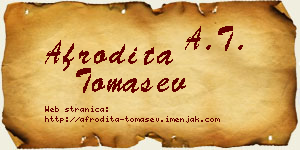 Afrodita Tomašev vizit kartica